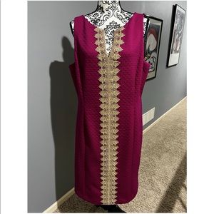 Pappagallo Magenta Gold sleeveless dress